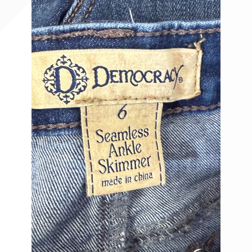 DEMOCRACY Jeans Sizeβ 6 Seamless Ankle Skimmer Jeans Dark Wash Raw Hem ππ - Picture 6 of 7